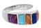 Authentic Sterling Silver Multicolor Southwest Ring Size 6-1/2 CX50870